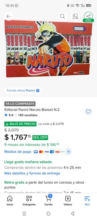 Mercado libre: Naruto Boxset N.2 - Mercado Libre