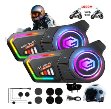 Mercado Libre: Intercomunicador Bluetooth Gearelec G1 Plus para Casco, Pack de 2, Compartir música, Alcance de 1 km y Batería de 3200 mAh - Mercado Libre
