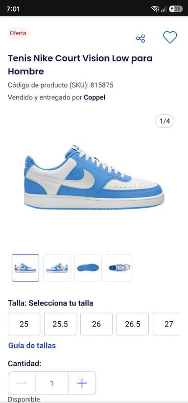 Coppel: Tenis Nike Court Vision Low para Hombre - Coppel