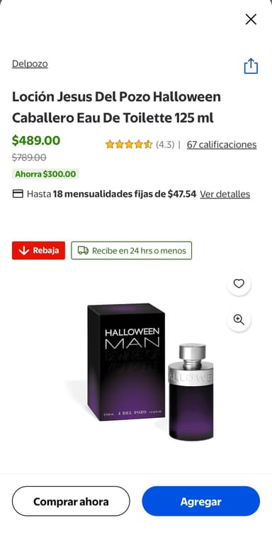 Walmart: Perfume Halloween Men 125 ml | Vendido por the fragrance - Walmart
